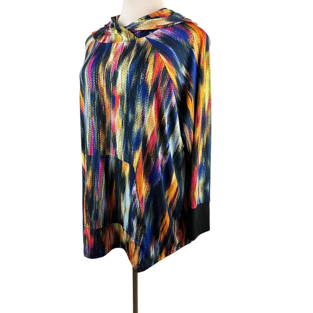 Lularoe Amber Hoodie Long Sleeve Kangaroo Pocket Multi Colored Plus Size 3XL - Picture 2 of 6